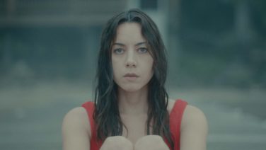 Aubrey Plaza Red Swimsuit Black Bear