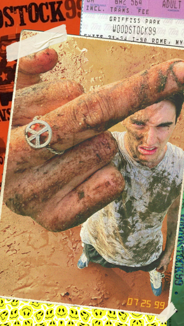 man showing his middle finger